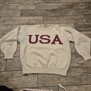 Vintage 90s American Edition USA Sweater Large Made in USA 100% Cotton Patriotic